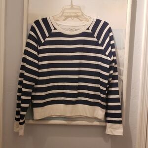 J. Crew Vintage Fleece  Blue / White Stripes   Women's Size S